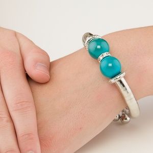 Blue & Silver Wrapped Cuff Bracelet